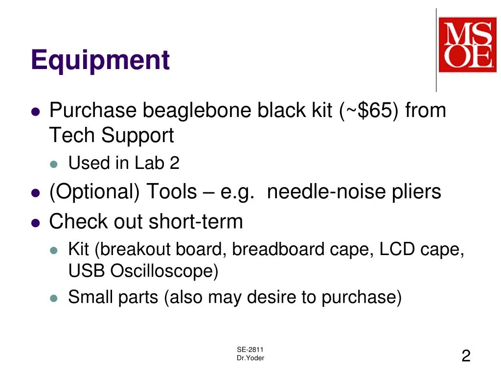 equipment
