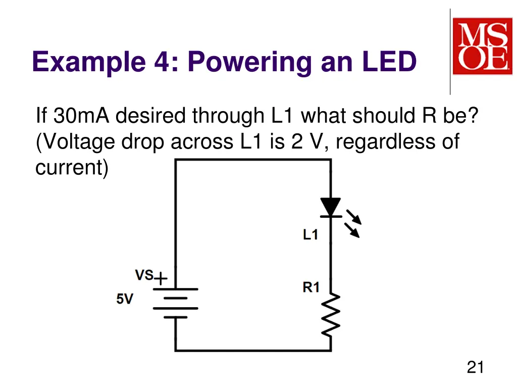 example 4 powering an led