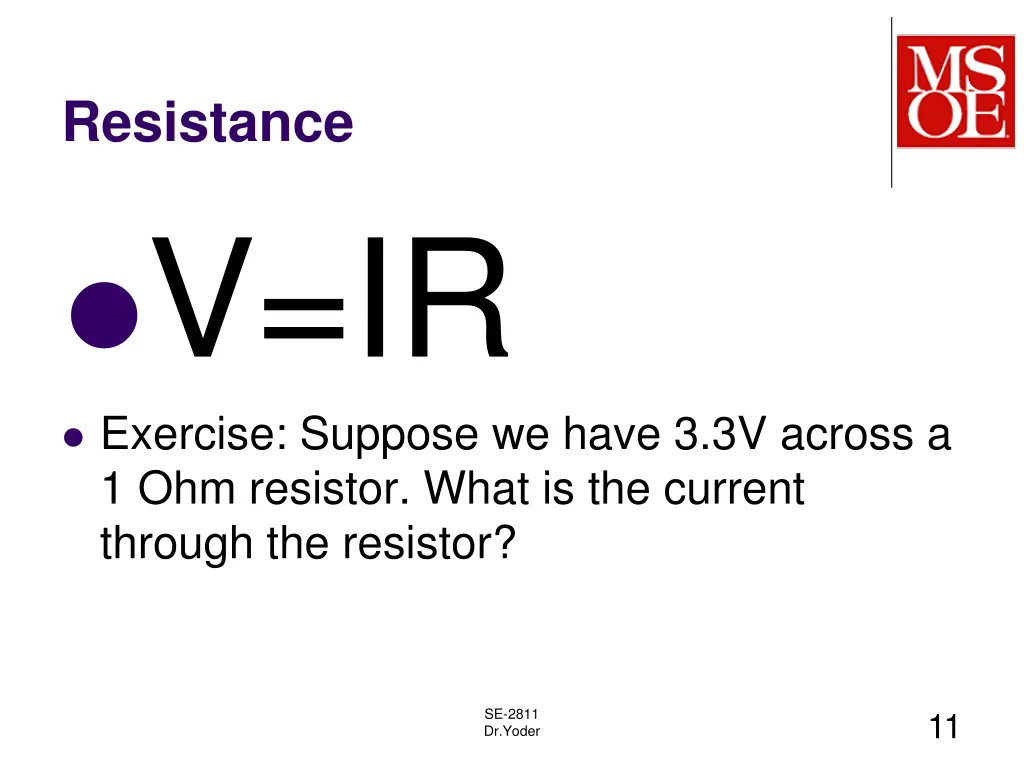 resistance v ir exercise suppose we have