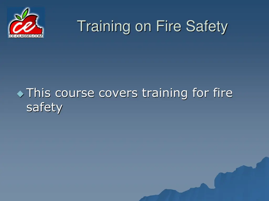 training on fire safety 1