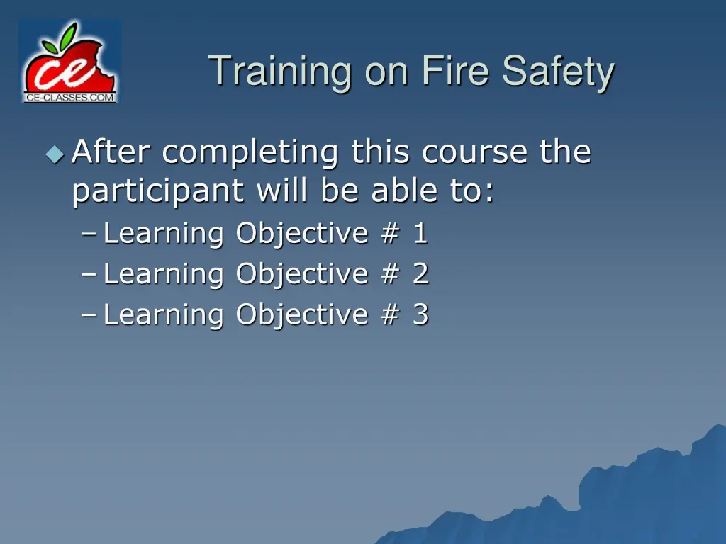 training on fire safety