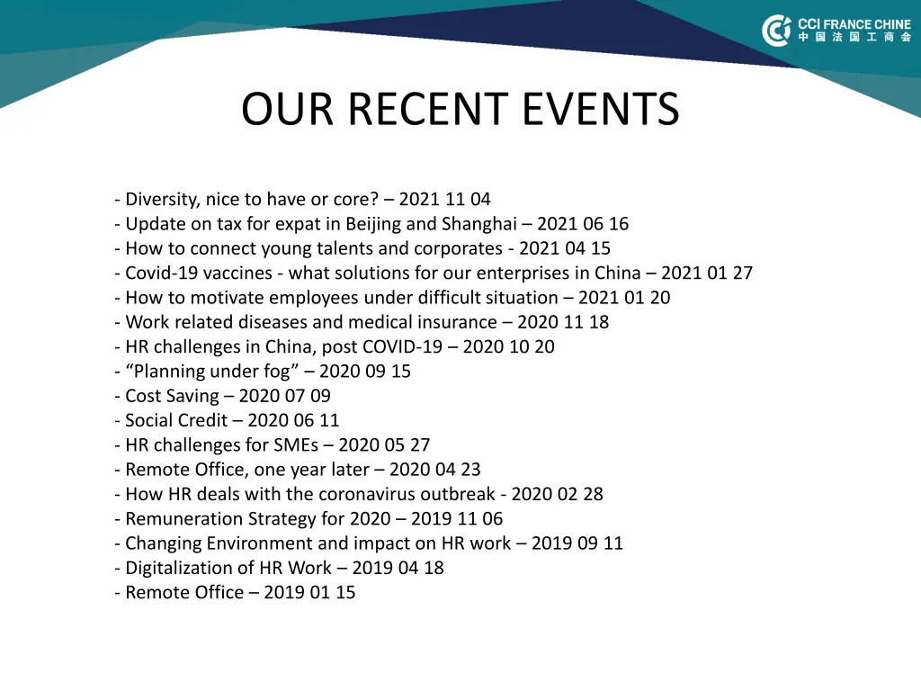 our recent events