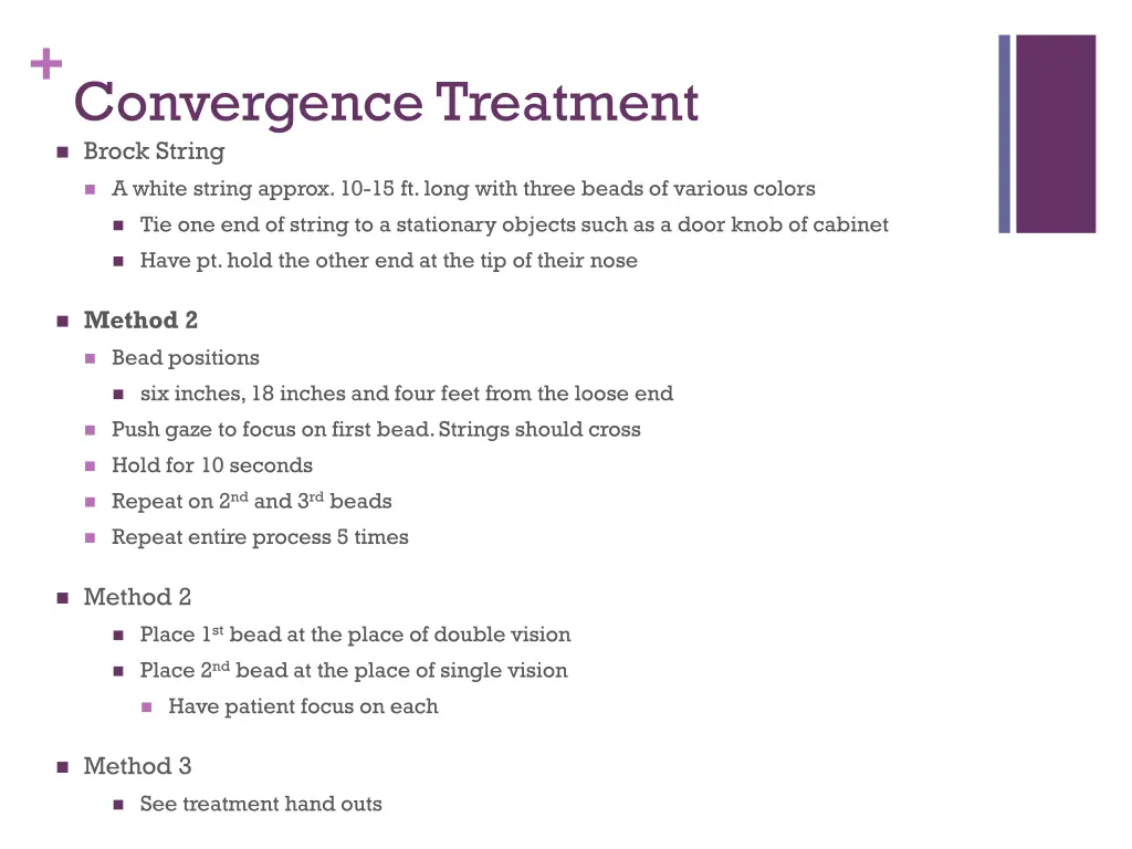 convergence treatment brock string