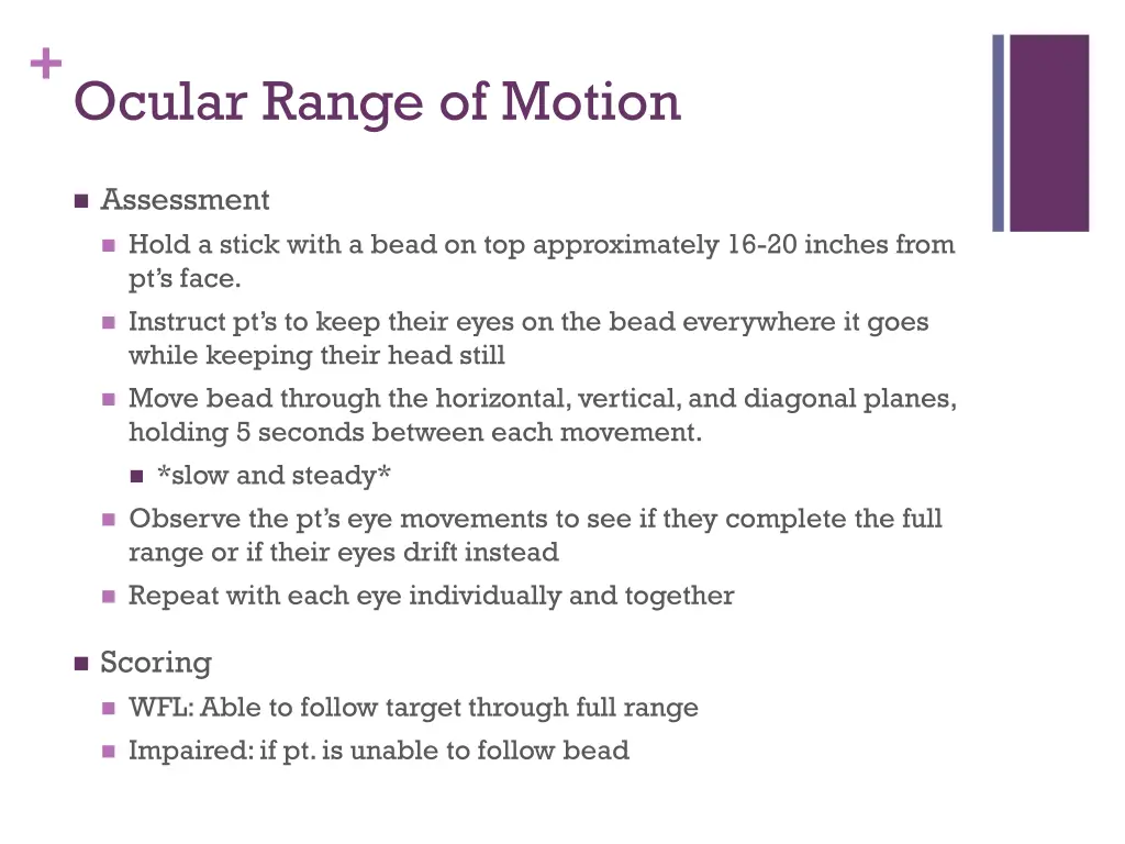 ocular range of motion