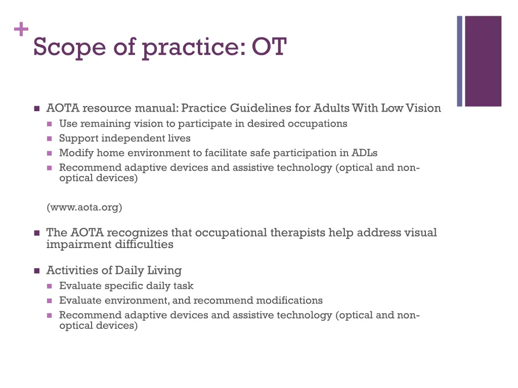 scope of practice ot
