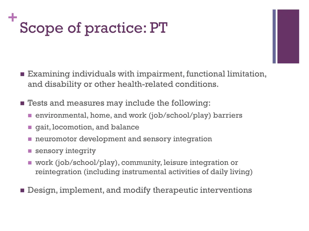 scope of practice pt