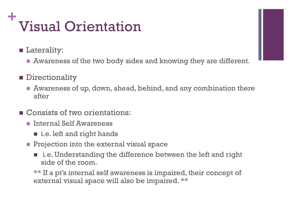 visual orientation