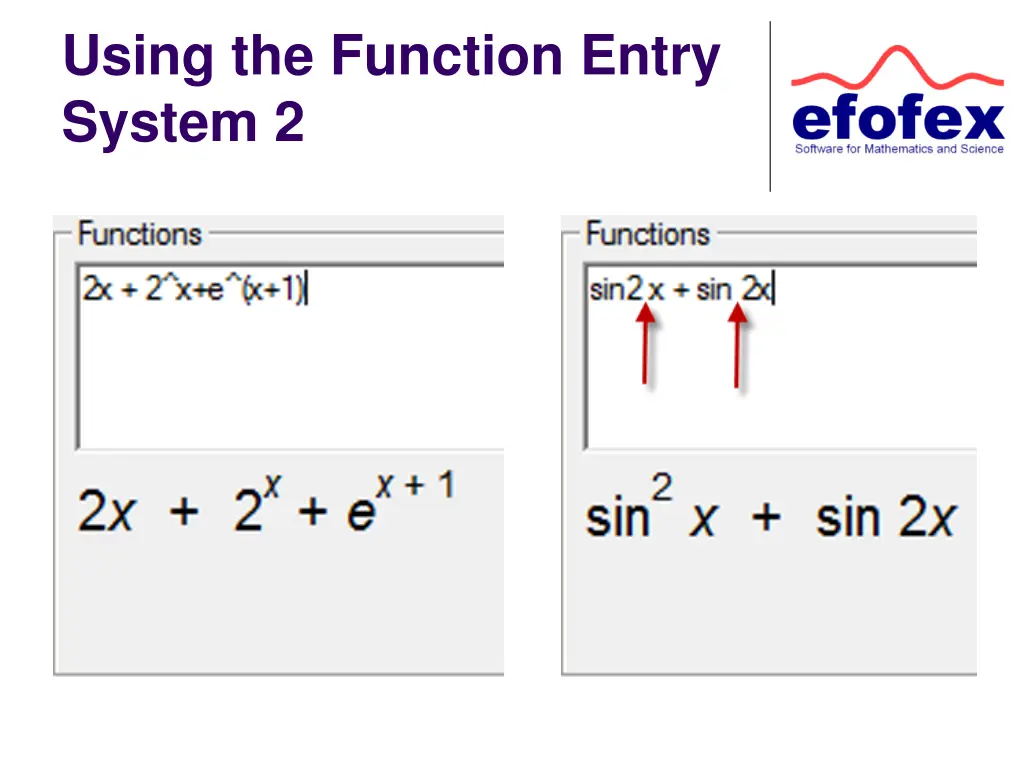 using the function entry system 2