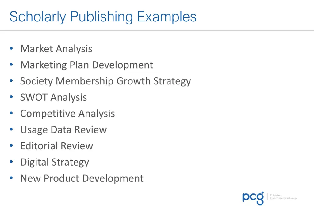 scholarly publishing examples