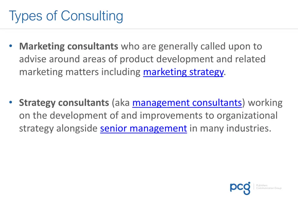 types of consulting 1