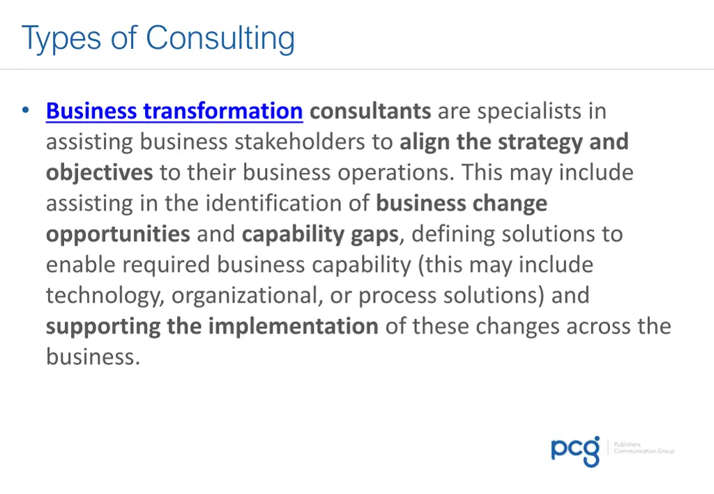 types of consulting
