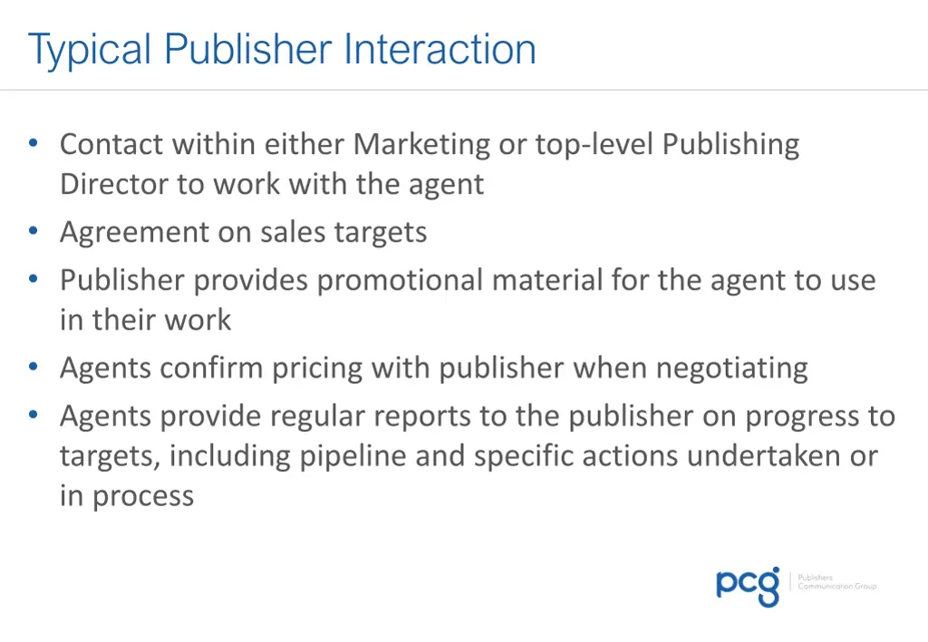 typical publisher interaction