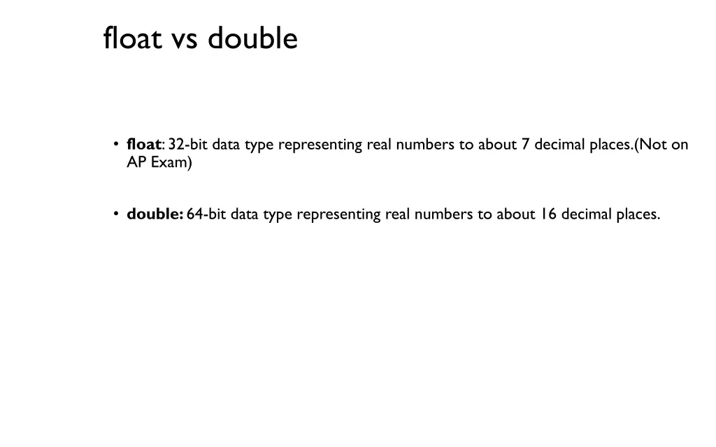 float vs double