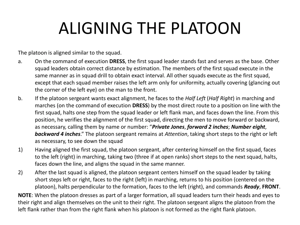 aligning the platoon