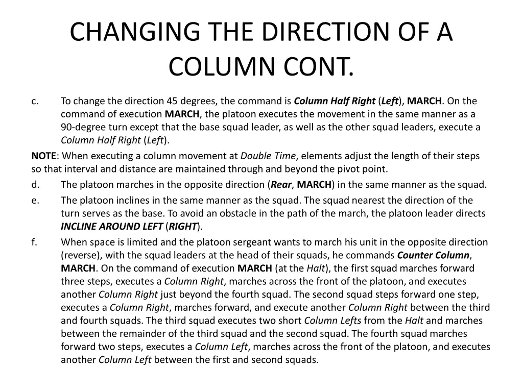 changing the direction of a column cont