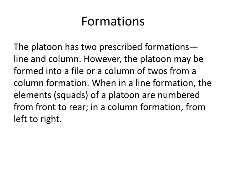 formations