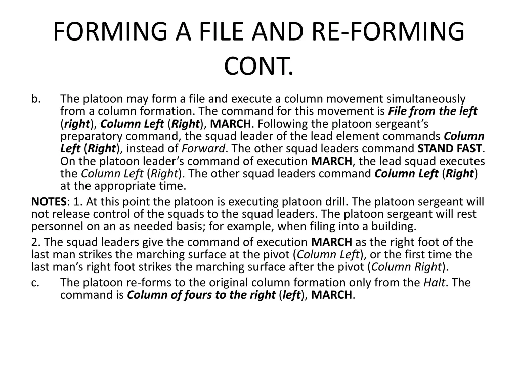 forming a file and re forming cont
