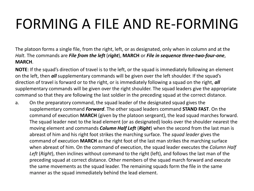 forming a file and re forming