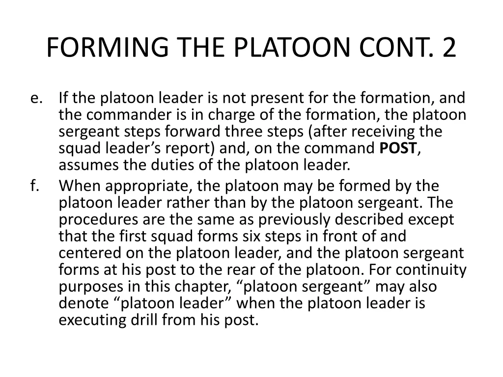 forming the platoon cont 2