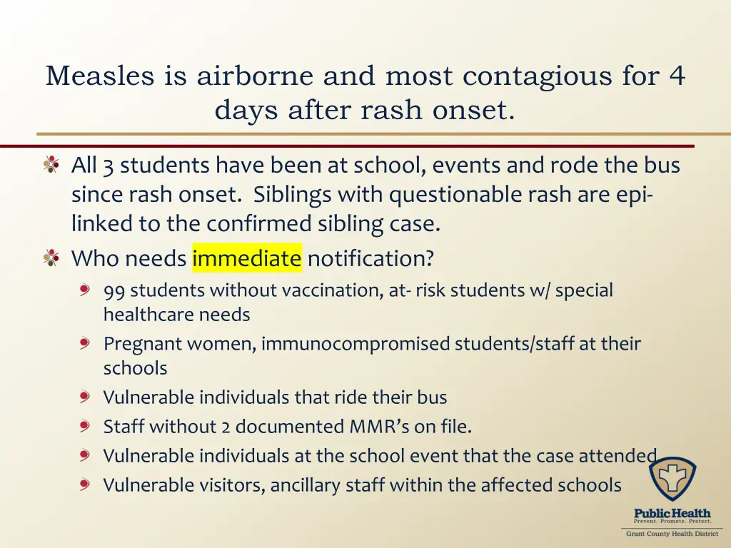 measles is airborne and most contagious
