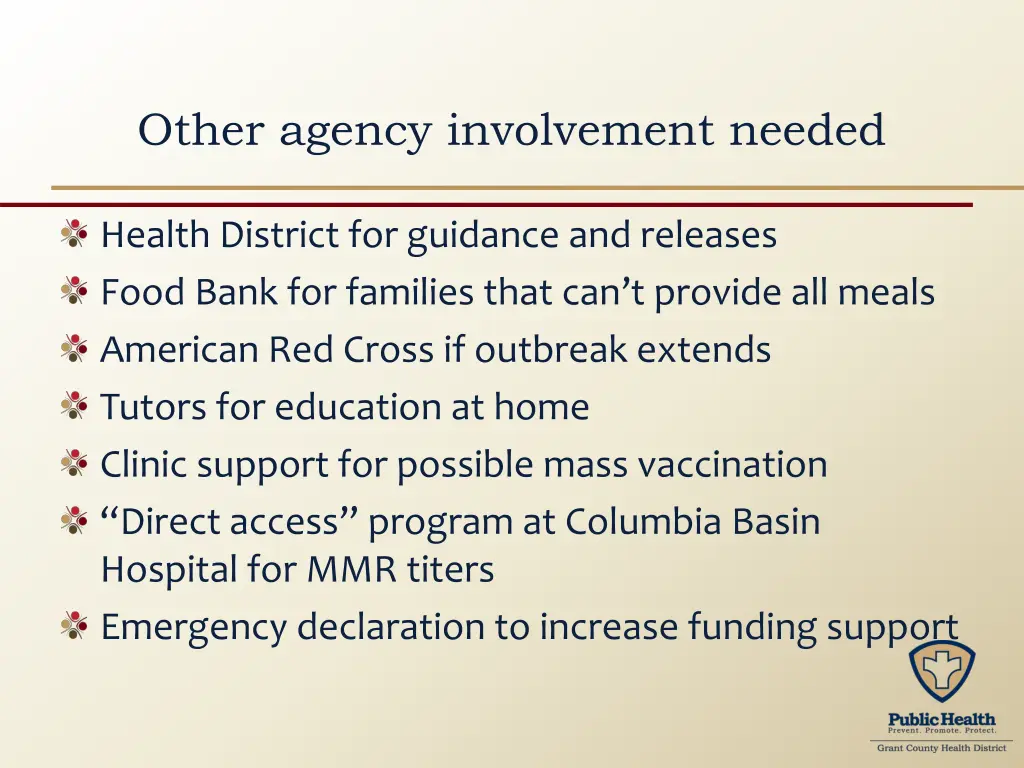 other agency involvement needed