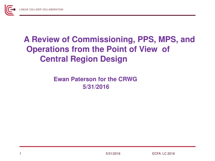 a review of commissioning pps mps and operations