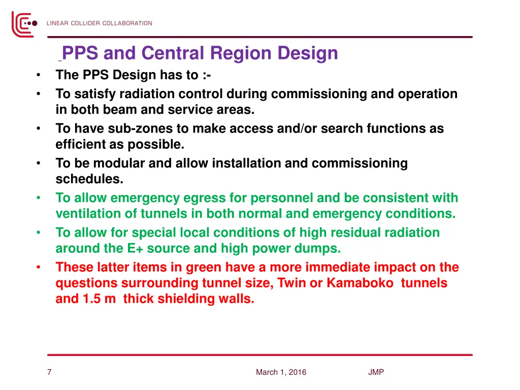 pps and central region design