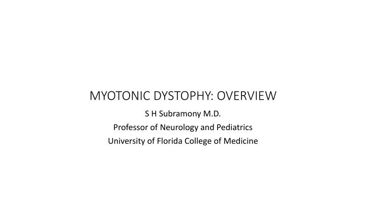 myotonic dystophy overview