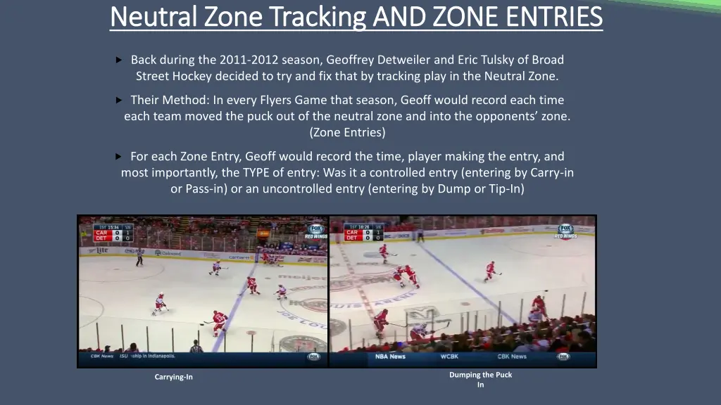 neutral zone tracking and zone entries neutral