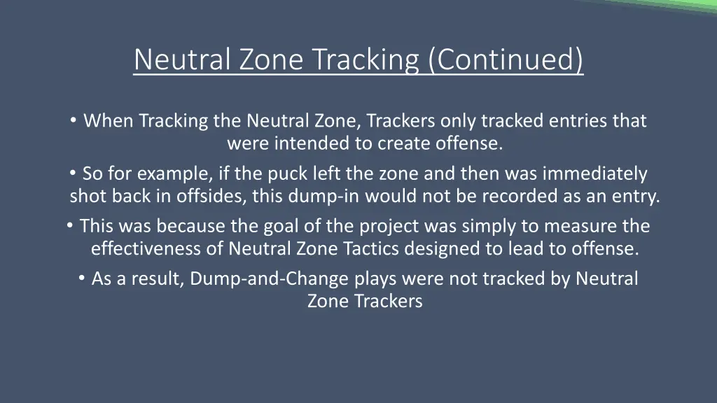 neutral zone tracking continued 1