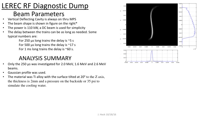 lerec rf diagnostic dump beam parameters
