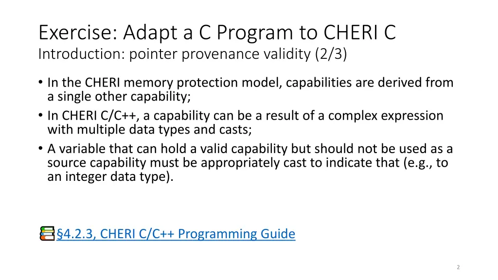 exercise adapt a c program to cheri 1