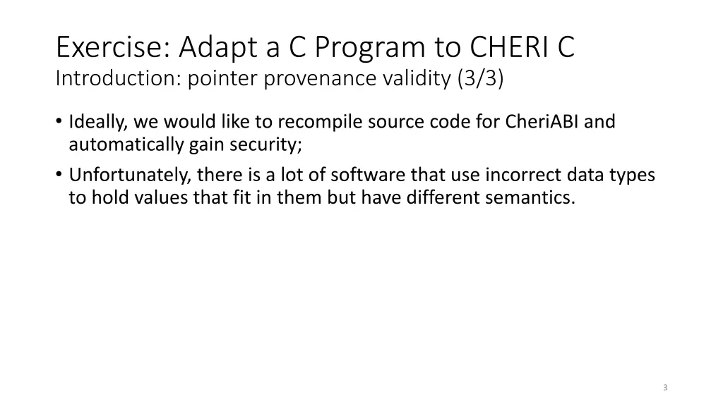 exercise adapt a c program to cheri 2