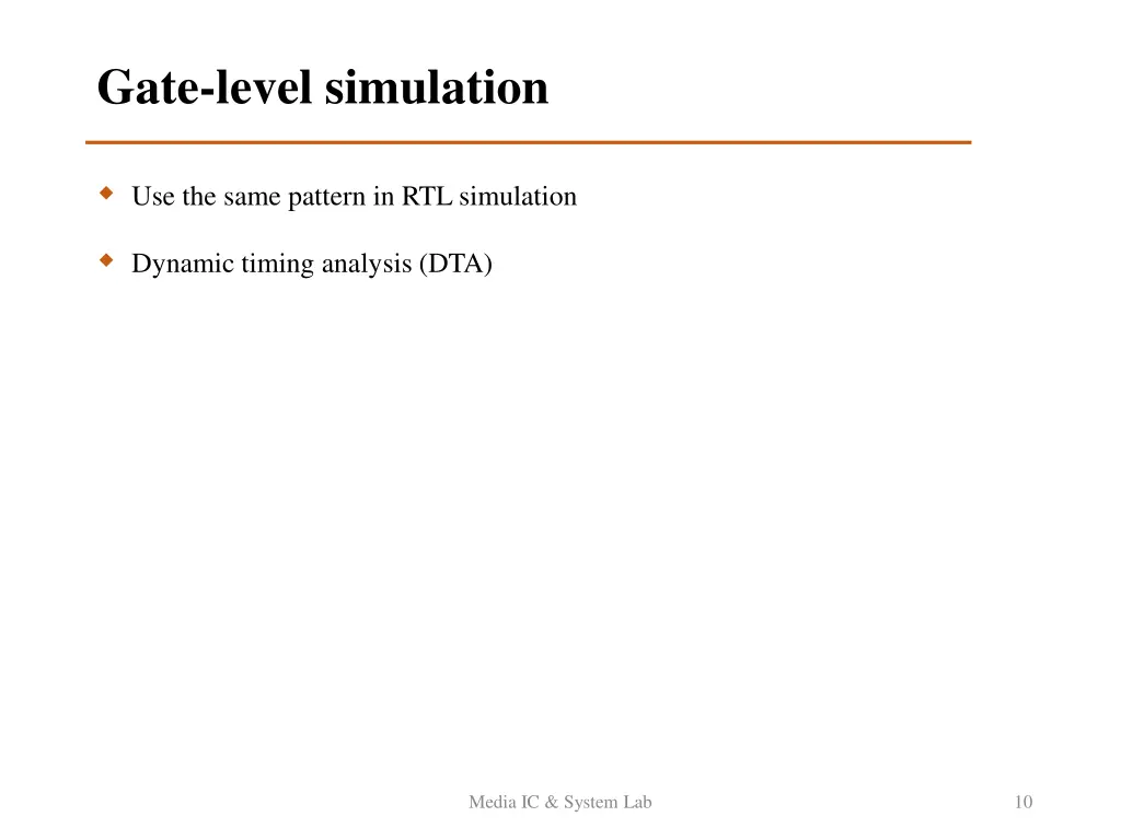gate level simulation