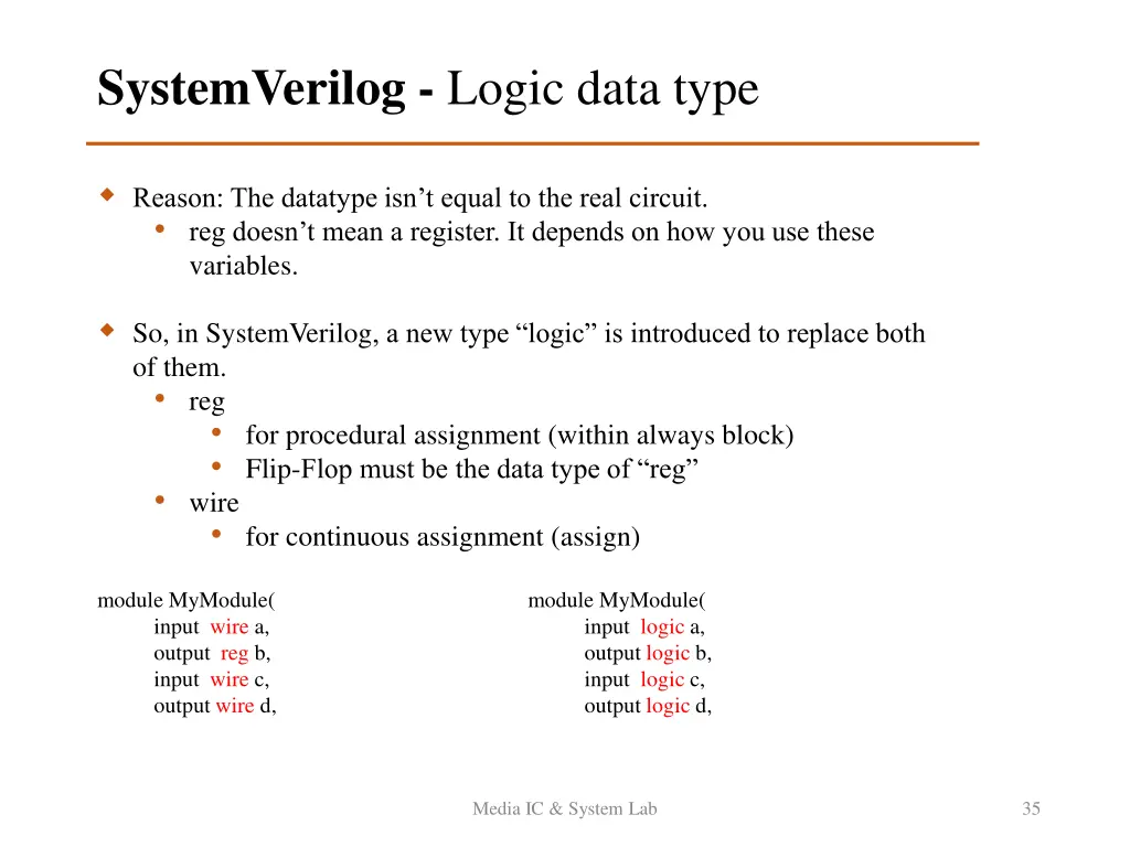 systemverilog logic data type