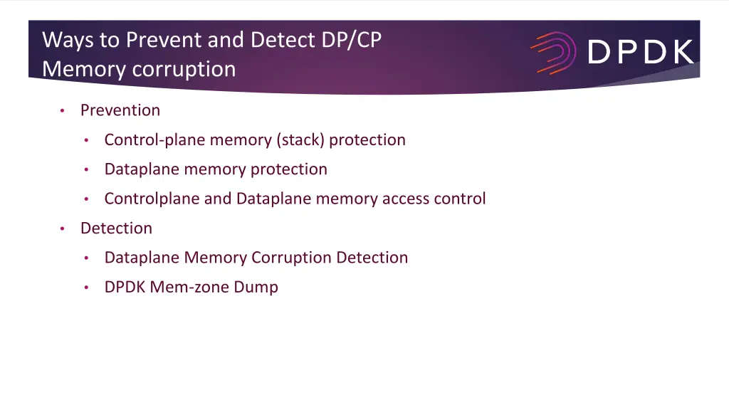 ways to prevent and detect dp cp memory corruption