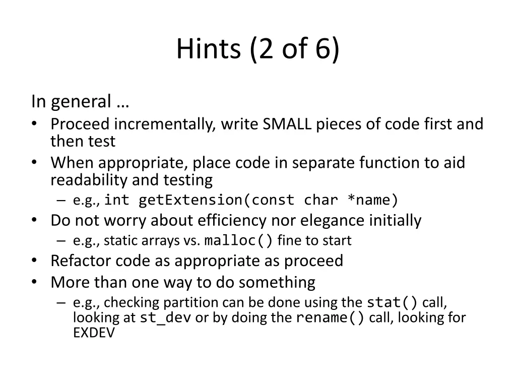 hints 2 of 6
