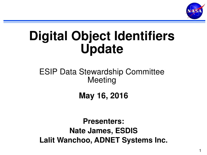 digital object identifiers update