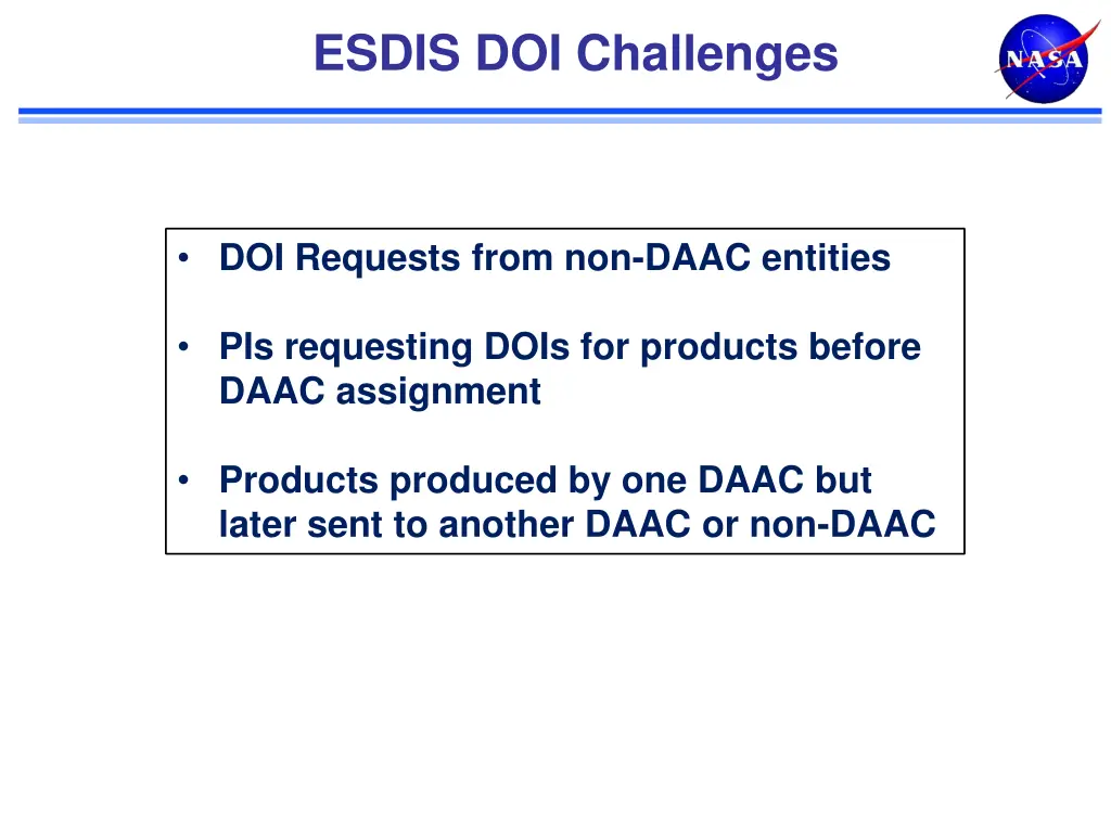 esdis doi challenges