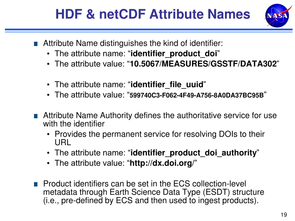 hdf netcdf attribute names