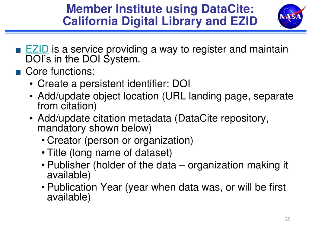 member institute using datacite california