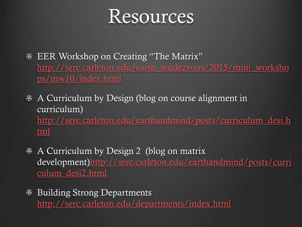 resources