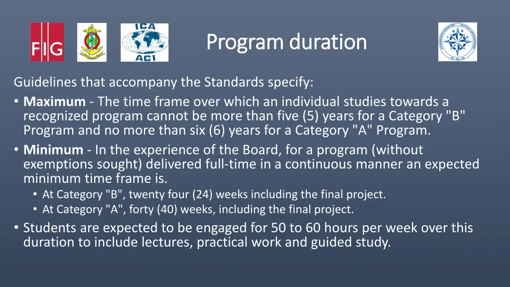 program duration program duration