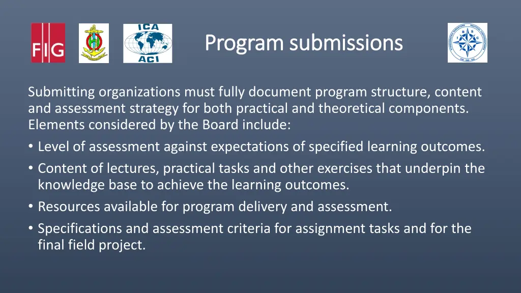 program submissions program submissions