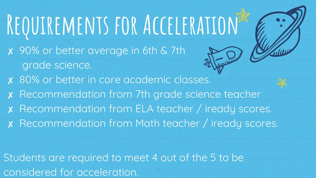 requirements for acceleration