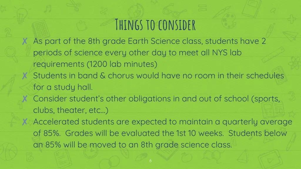 things to consider