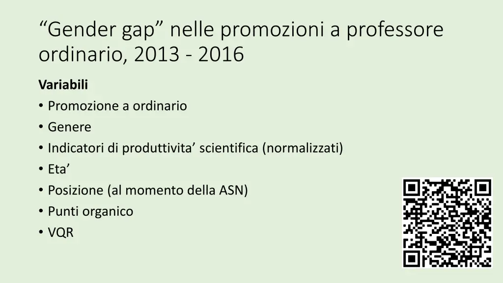 gender gap nelle promozioni a professore