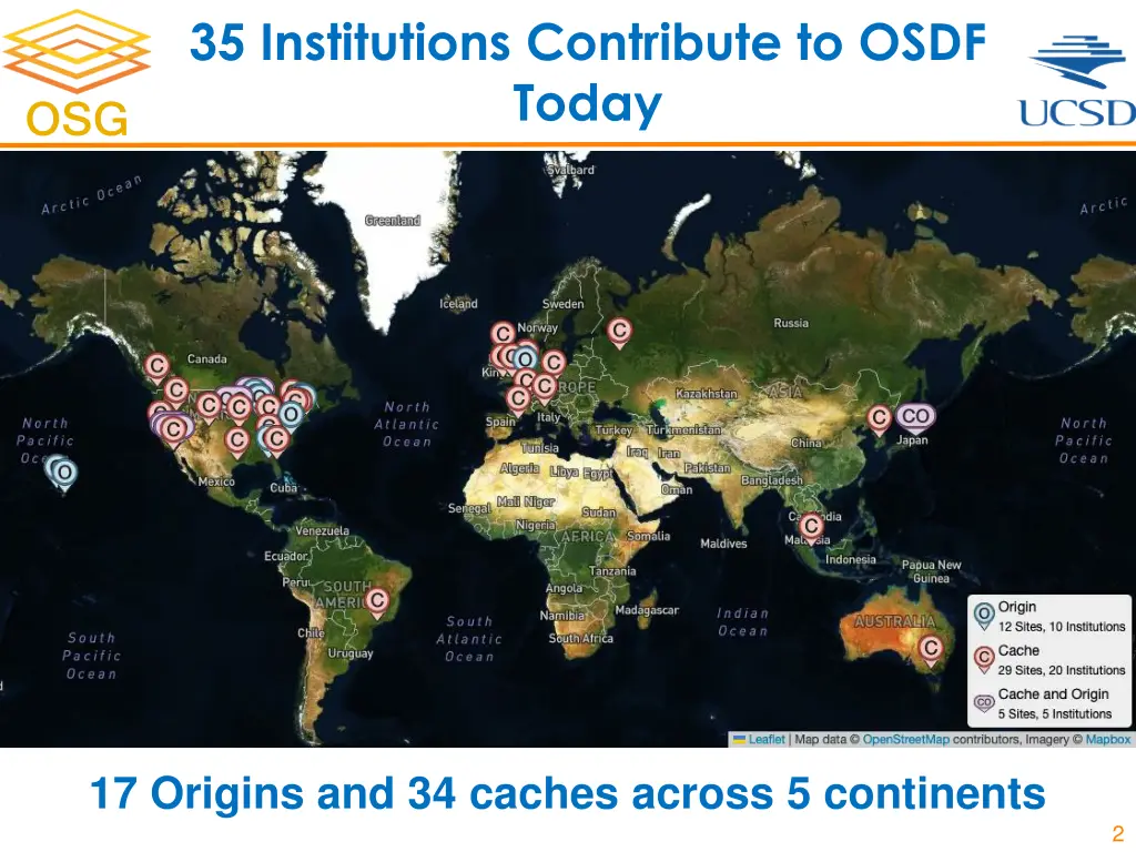 35 institutions contribute to osdf today