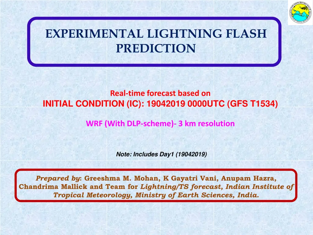 experimental lightning flash prediction