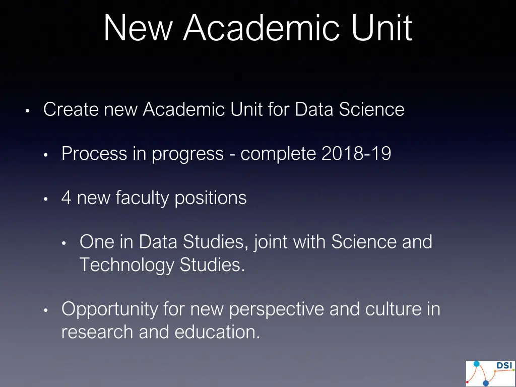 new academic unit